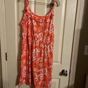 FADED GLORY DRESS Coral SLEEVELESS SPAGHETTI STRAPS SOFT STRETCH XXL (24)